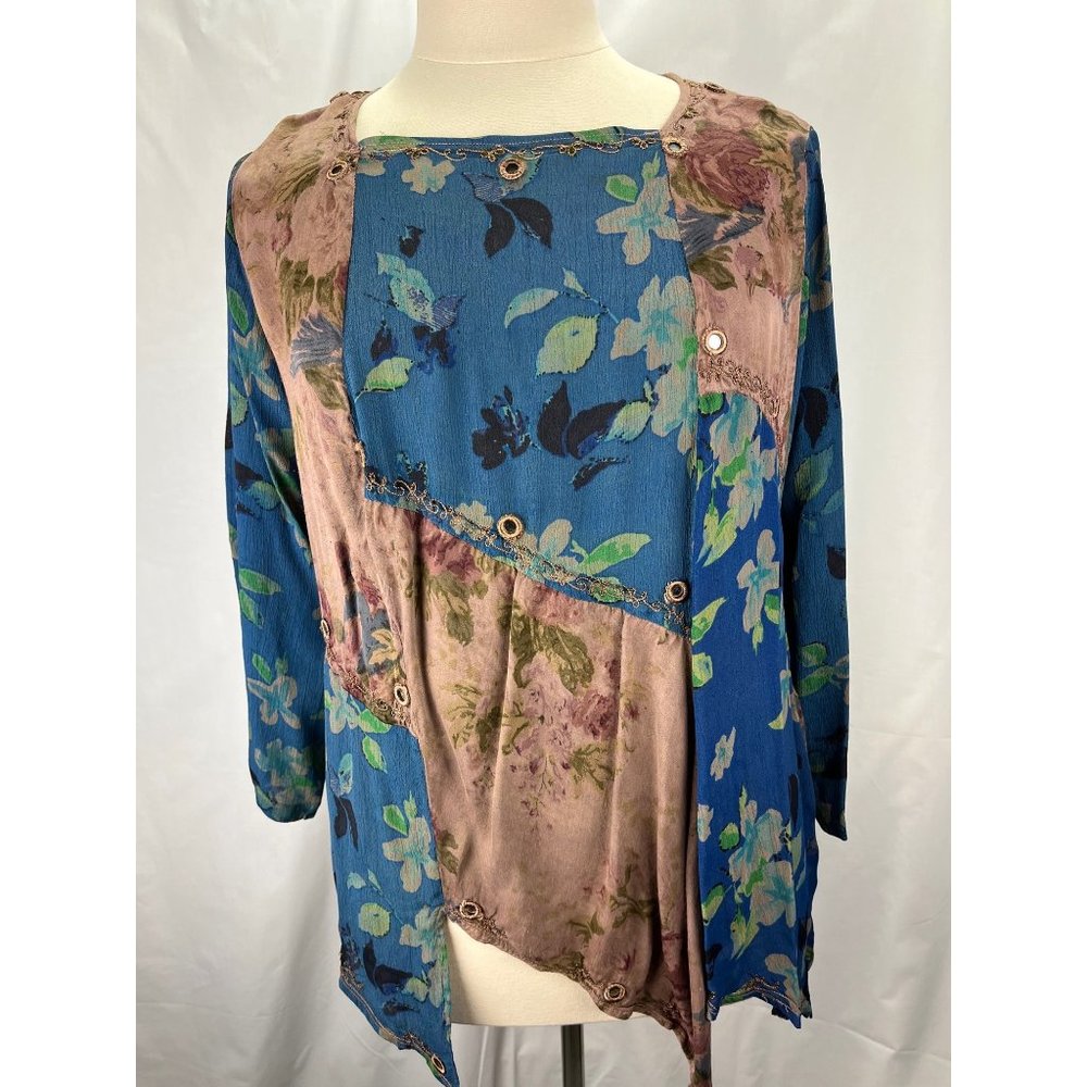 Boho Cottage Core Coastal Festival Tienda Ho Rayon Blouse Women's  Free Size
